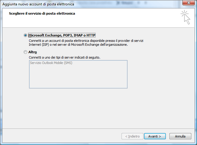 Configurare la posta elettronica con Microsoft Office Outlook 2007