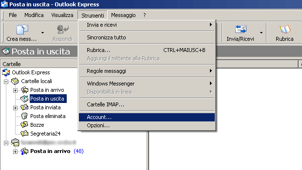 Configurare la posta elettronica con il protocollo pop3 con Outlook Express