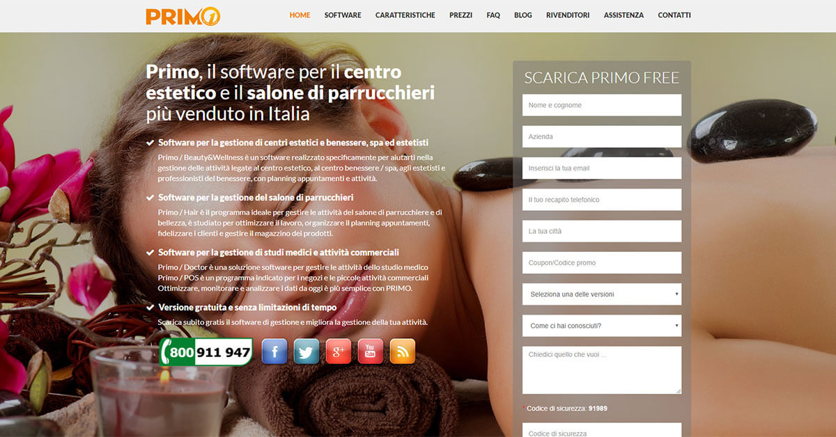 Sito web per centri estetici e saloni di parrucchieri