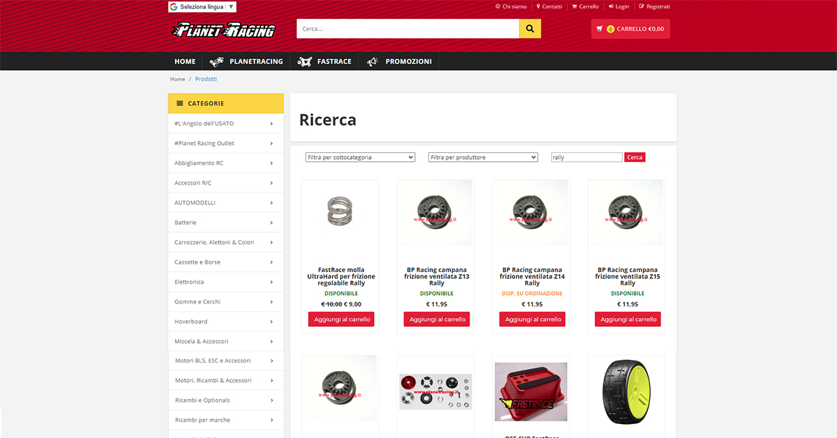 Prodotti ecommerce modellismo sincronizzato con Danea